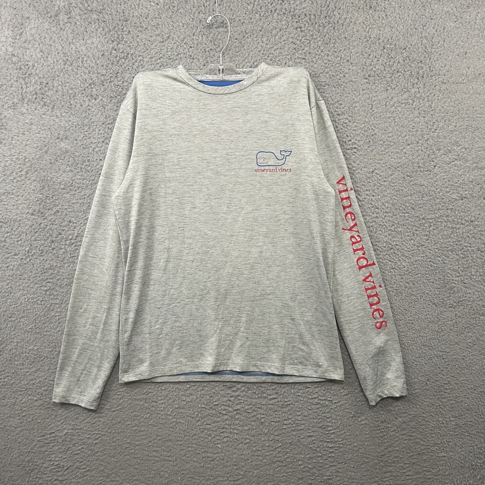 Vineyard‎ Vines Shirt Mens Extra Small Gray Performance Long Sleeve Crew Neck